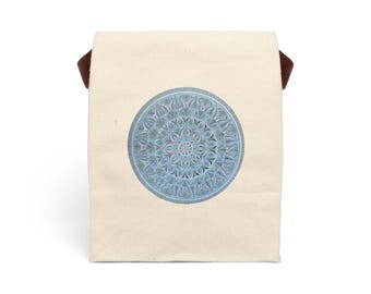 Mandala Canvas Lunchväska med Rem | Isolerad Lunchväska