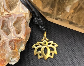 Lotus Flower Brass Pendant