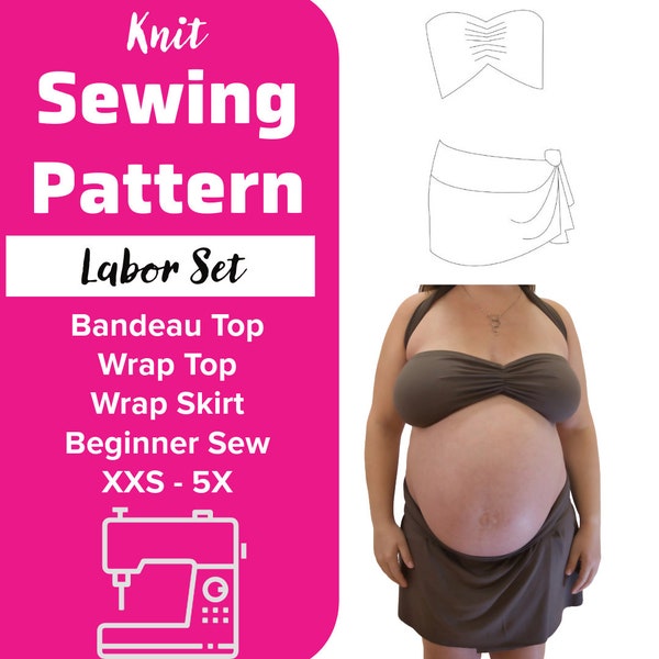 Labor Goddess Pdf Sewing Pattern for Water Birthing Set Maternity Pregnancy Photography Outfit Hospital Gown Digital Download