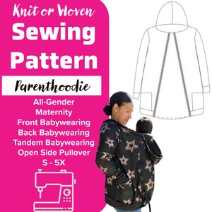 Parenthoodie Babywearing Maternidad Lactancia Sudadera Embarazo Llevar Sudadera con Capucha para mamás y papás Ropa de Abrigo