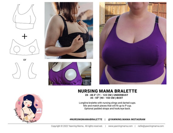 Nursing Mama Bralette PDF Sewing Pattern Bra Making Tutorial With  Breastfeeding Mother Access Pregnancy Postpartum -  Canada