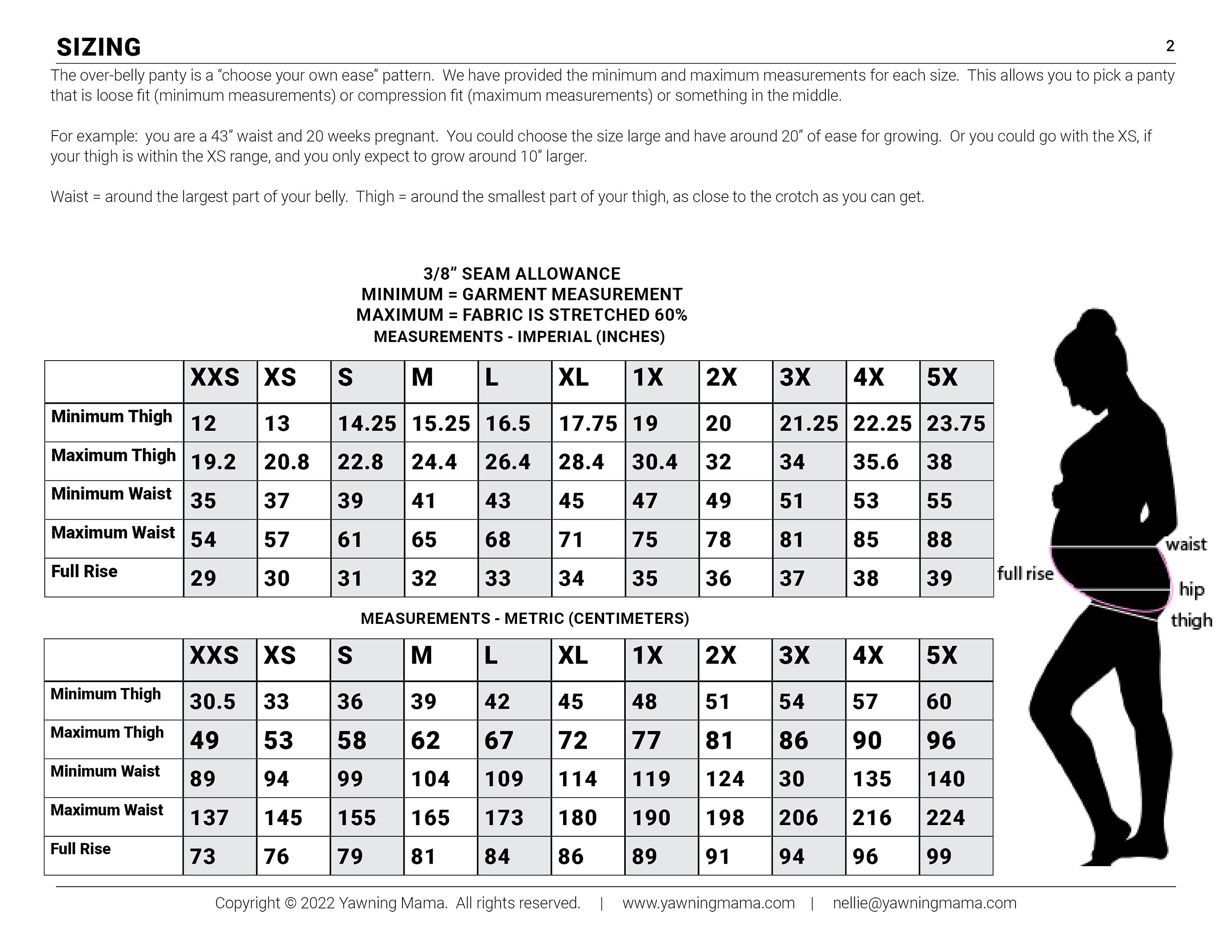 OVERBELLY Maternity Shorties PDF Sewing Pattern Bum Huggers Etsy