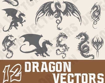 Dragon SVG , Dragon SVG bundle, dragon pdf, dragon clip art, cuttable design, cut files, vector, graphics, dragon silhouette