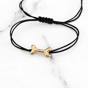 14K 9K Gold Dog Bone Bracelet, Pet bracelet, Dog bone charm bracelet, Personalized pet bracelet, Pet jewelry, Pet memorial, Pet Loss Gift