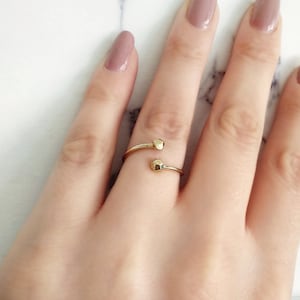 14K Open Cuff ring, 9K Dainty gold ring, Minimalist gold ring, Adjustable gold ring, Gold Boho ring, Rose gold, Yellow gold, Gift