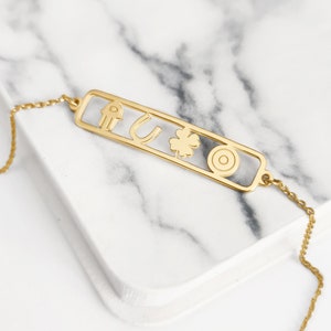 Bransoletka z 14K 9K Lucky Charms, bransoletka z koniczyną Hamsa Horseshoe Evil Eye, bransoletka ochronna, bransoletka z prętem, bransoletka z amuletem na szczęście, prezent
