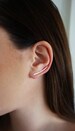 14K 9K Ear Climber Earrings/Long Ear Cuff/Gold Ear Climber/Ear Crawler/Hammered Earrings/Solid Gold Bar Earrings/Ear Crawlers/Ear Pins/30mm 