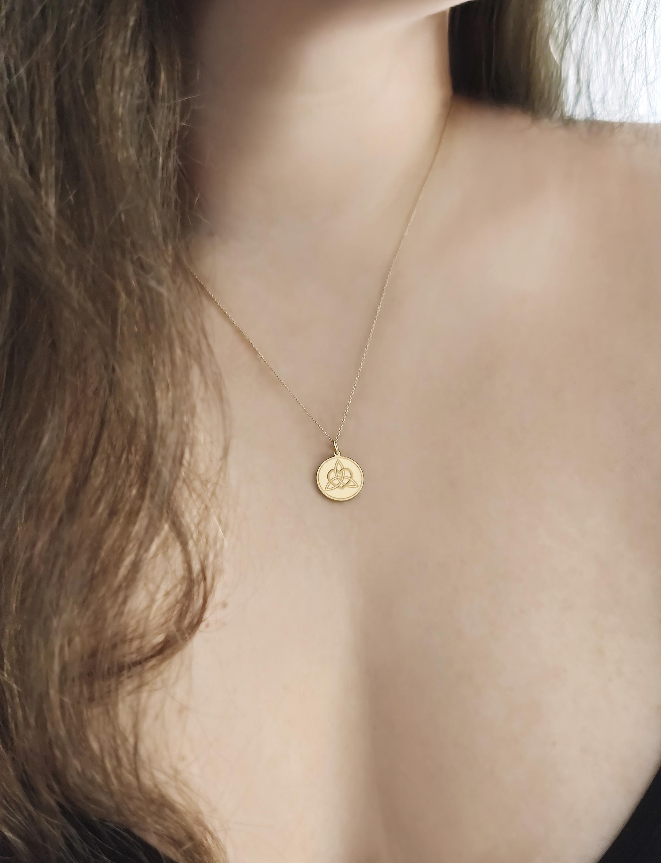 Collana Con Ciondolo Trifoglio Celtico E Nodo Della Trinità - Amaxer In Acciaio Inox - Regalo San Patrizio