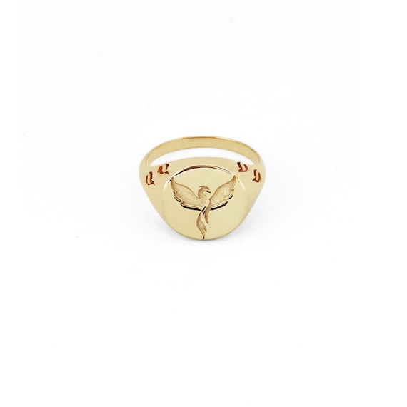 Chevaliere Phoenix 18K 14K 9K bague Phoenix en or massif bague Phoenix Rising bijoux Rebirth Renewal Phoenix chevaliere femme homme Etsy France
