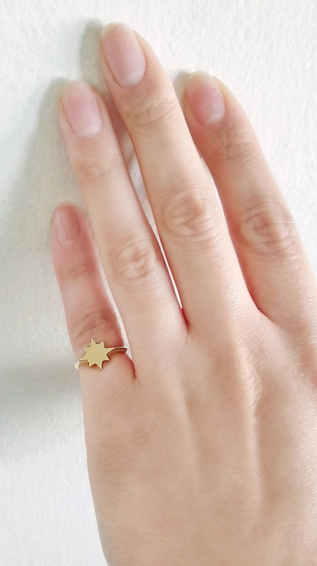 14K Gold Star Signet Ring 9K 18K Solid Gold Signet Ring Gold