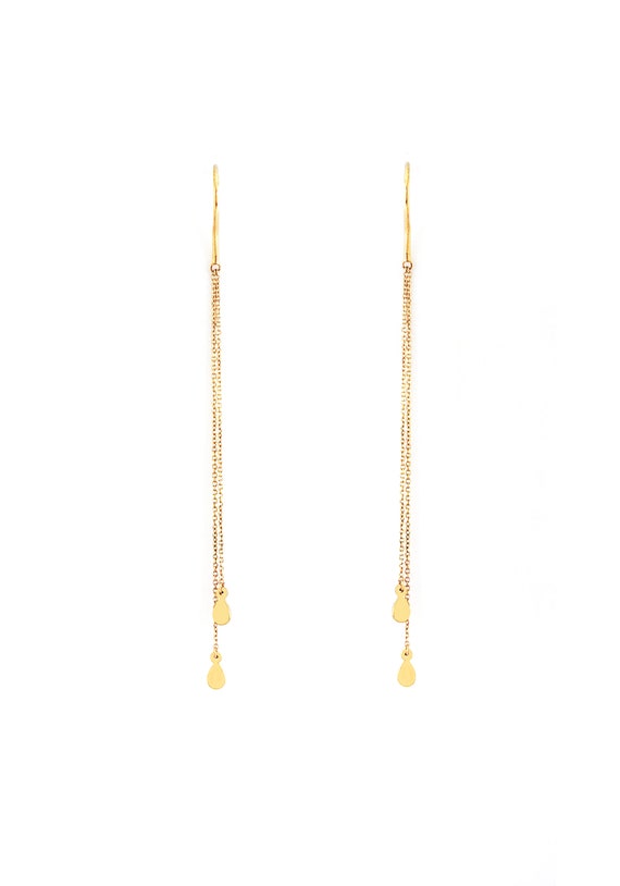 [LLOYD] 韓国アクセ☆14K Gold☆Basic Long Drop Earrings 14K 9K Minimalist Long Chain Earrings, Long Chain Dangle