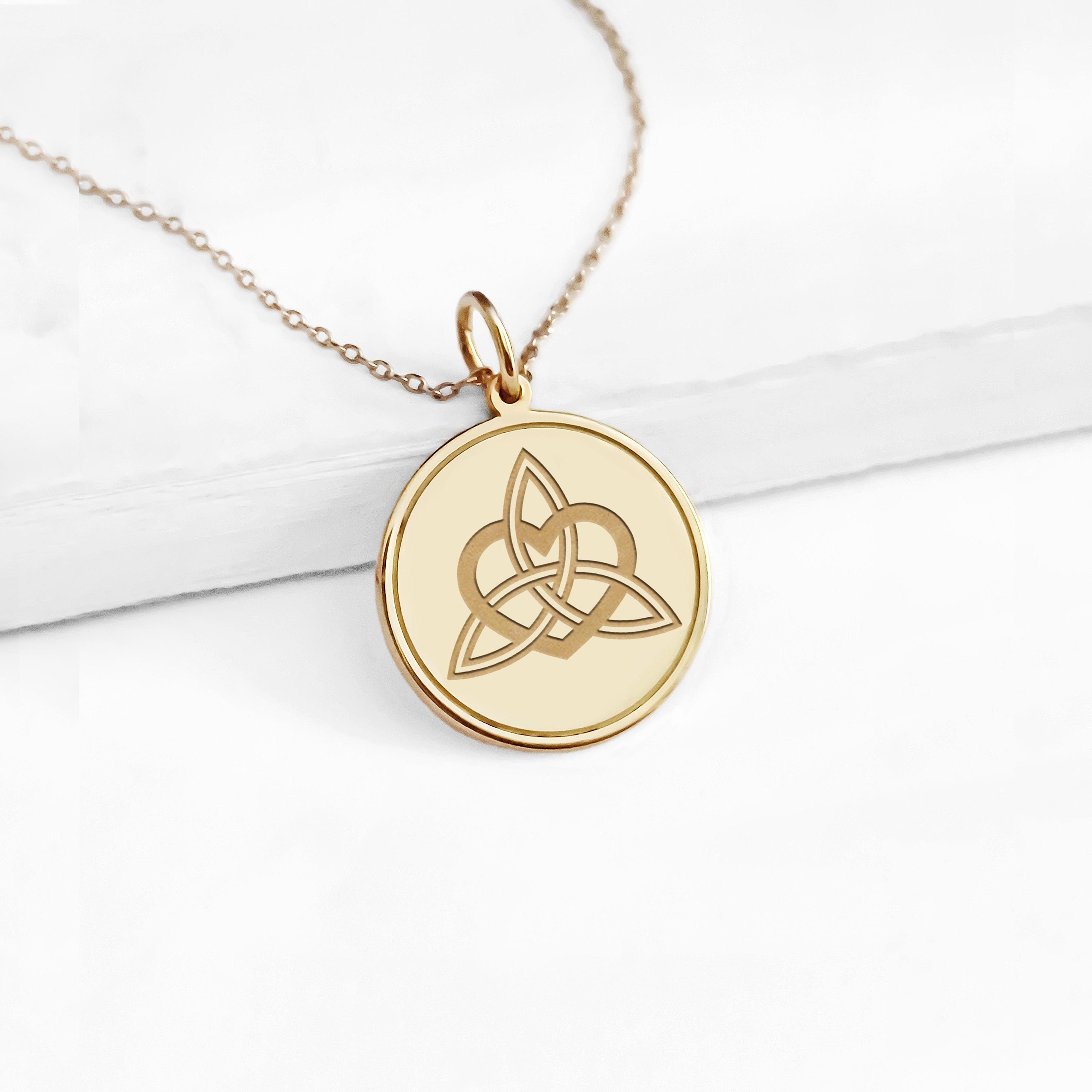 14K 9K パーソナライズされたケルトトリニティラブノット、永遠の愛の 