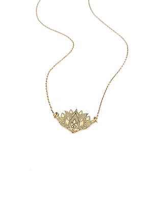 Collier Pendentif Fleur De Lotus – Argenté Ou Or Rose – Style Hippie Mandala – Cadeau Femme