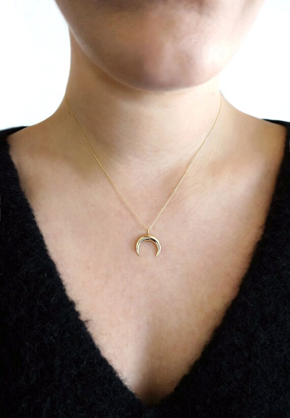 14k Gold Horn Necklace Clearance, 58 