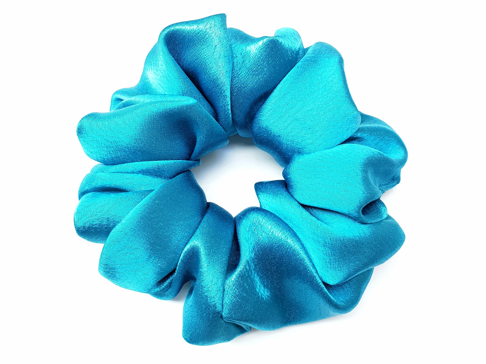 2. Satin Royal Blue Hair Scrunchie - wide 5