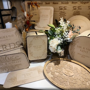Boîte pour cartes de mariage avec charnière vivante