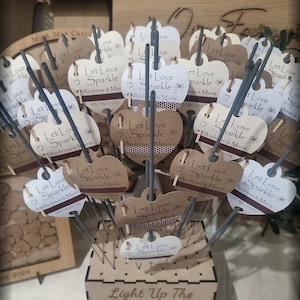 Etichette personalizzate a forma di cuore con scintillante / con striscia per accendere i fiammiferi / bomboniere per matrimonio