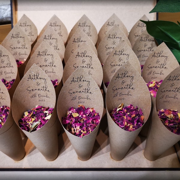 Confetti Cones - Personalised - Ready Rolled Confetti Cones - Ready to Fill - 2 Sizes Now Available!