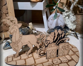 Christmas Advent Calendar / Days to Christmas / Laser Cut Wood