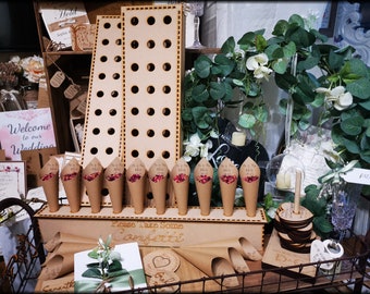 Confetti Cone Holder - Confetti Cone stand - Different Sizes - Different Engraving Options