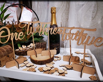 Wooden Wedding Table Numbers or Table Names - Any Numbers or Name* for your Wedding Table - NOW 2 SIZES