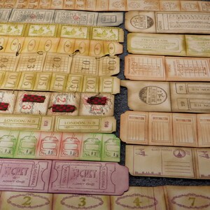 File Folder Tickets | Vintage Ticket Ephemera | Perforated Tickets| Junk Journal Ephemera | Recycled Tickets | Manilla Folder Tickets | Tags