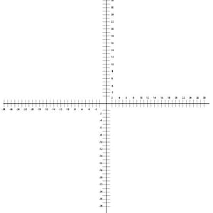 May include: A black and white Cartesian coordinate plane with numbered axes. The horizontal axis ranges from -28 to 28, and the vertical axis ranges from -28 to 28. The grid is used for plotting points in mathematics.