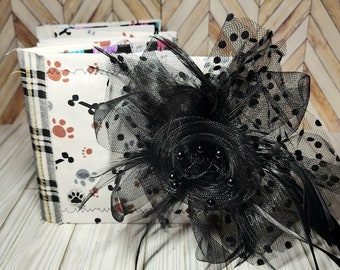 Handmade Dog Lover Junk Journal | Zig Zag Accordion Pages, Recycled Paper, Black Embellishment