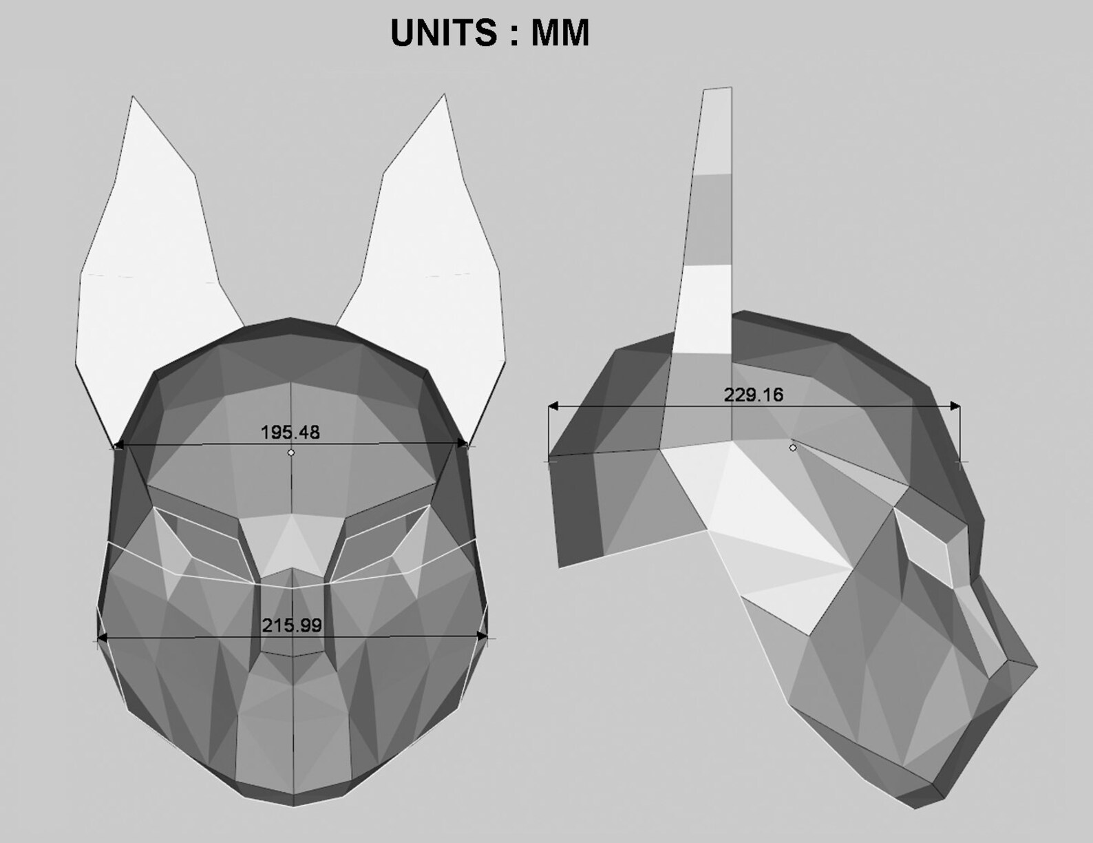 Kitsune Drift Mask Papercraft Kitsune Mask Papercraft Mask Etsy