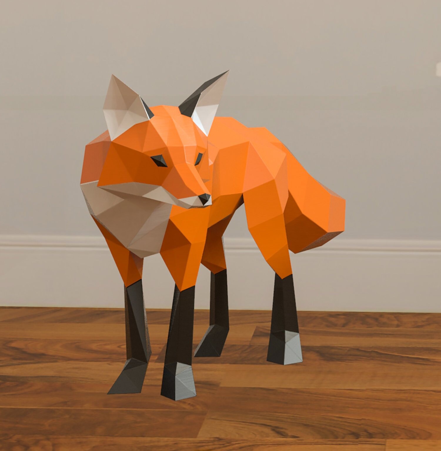Papercraft Fox Fox Papercraft DIY Crafts Papercraft Etsy UK