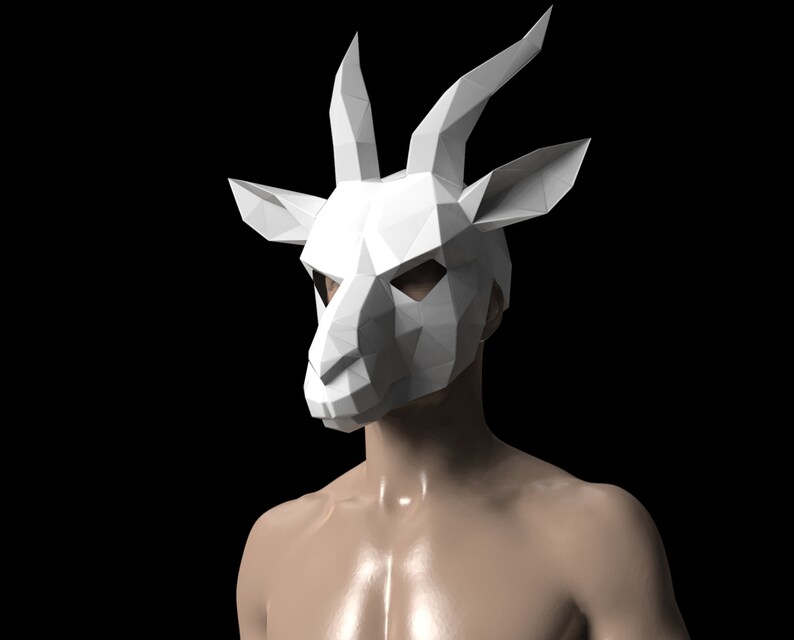 Goat Mask Papercraft Goat Mask Black Phillip DIY Mask - Etsy