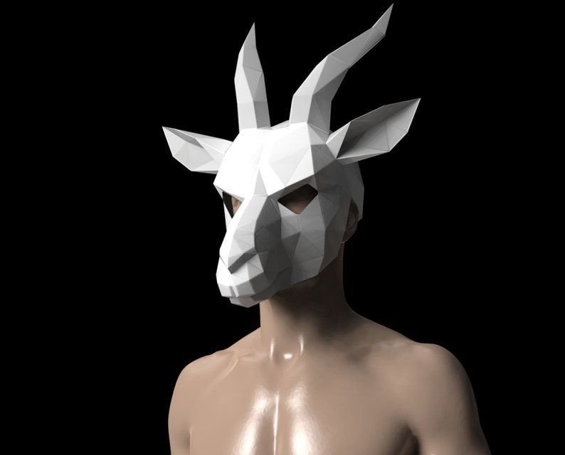 papercraft goat mask
