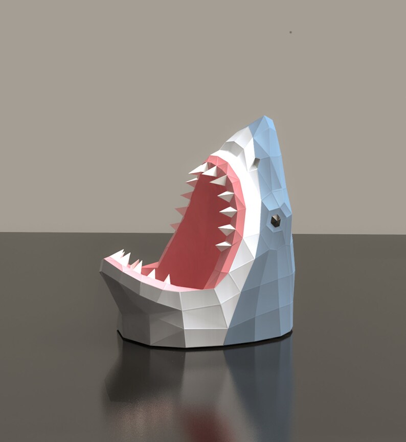 Jaws Shark Papercraft Shark Origami Shark Great White Etsy
