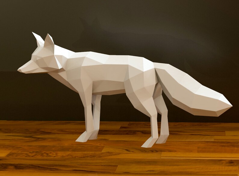 Papercraft Fox Fox Papercraft DIY Crafts Papercraft Etsy