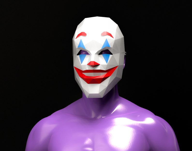 Joker papercraft joker mask joker mask papercraft mask DIY Etsy