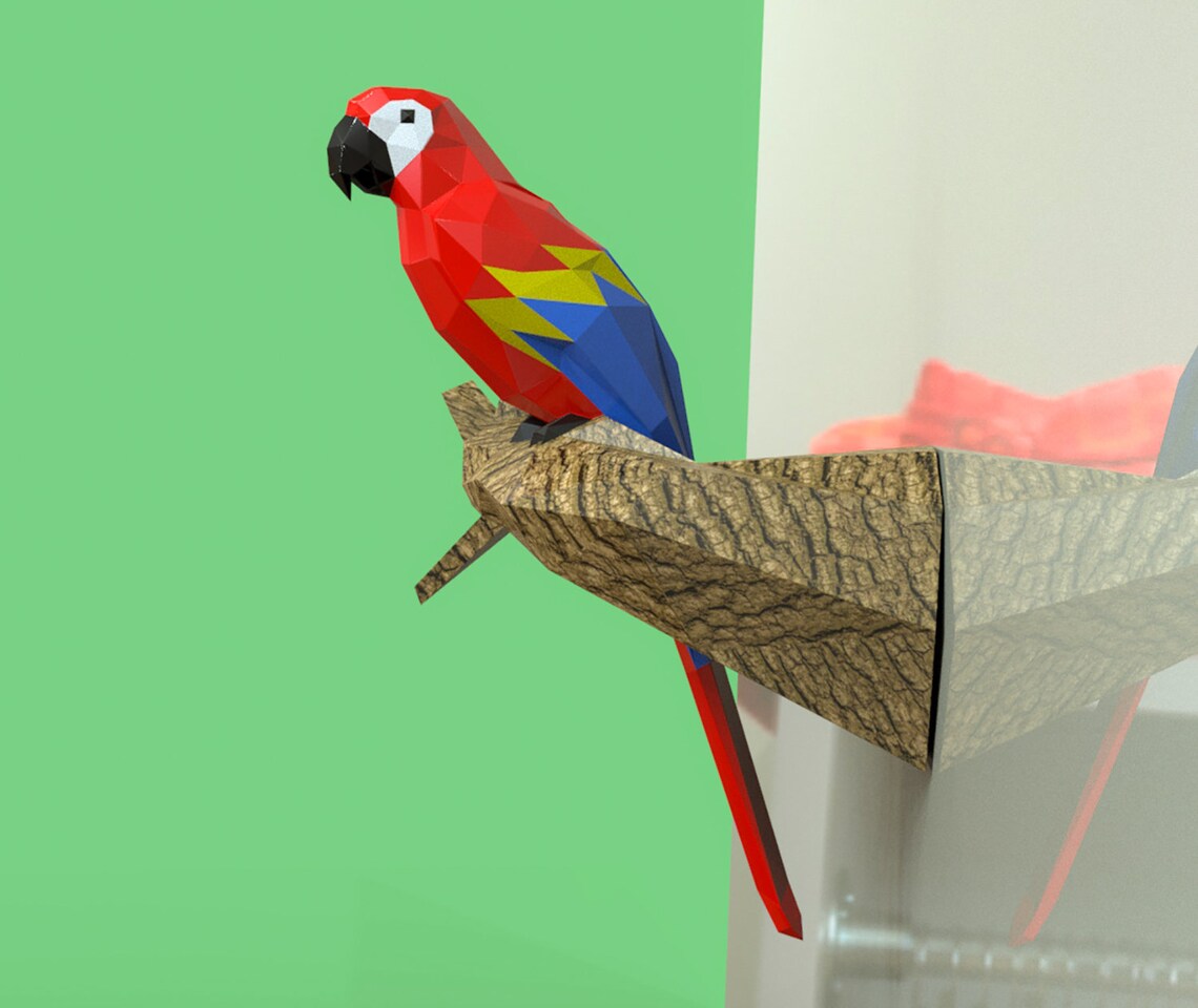 Parrot Papercraft Parrot Parrot Gifts Macaw Papercraft | Etsy