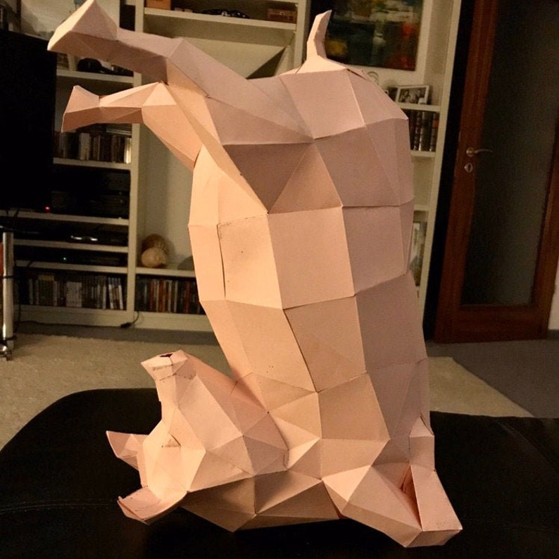 Pig Papercraft Pig Yoga Pig Papercraft Pig Statue Pig Etsy