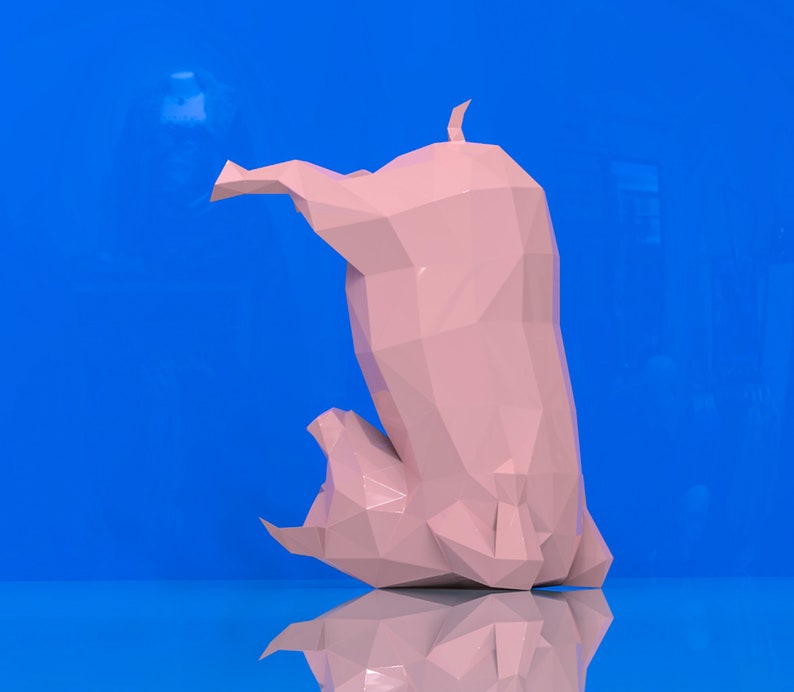 Pig Papercraft Pig Yoga Pig Papercraft Pig Statue Pig Etsy