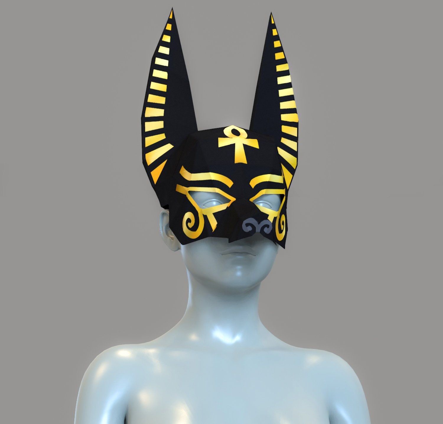 Papercraft Anubis Mask Papercraft Egyptian Mask Papercraft Etsy