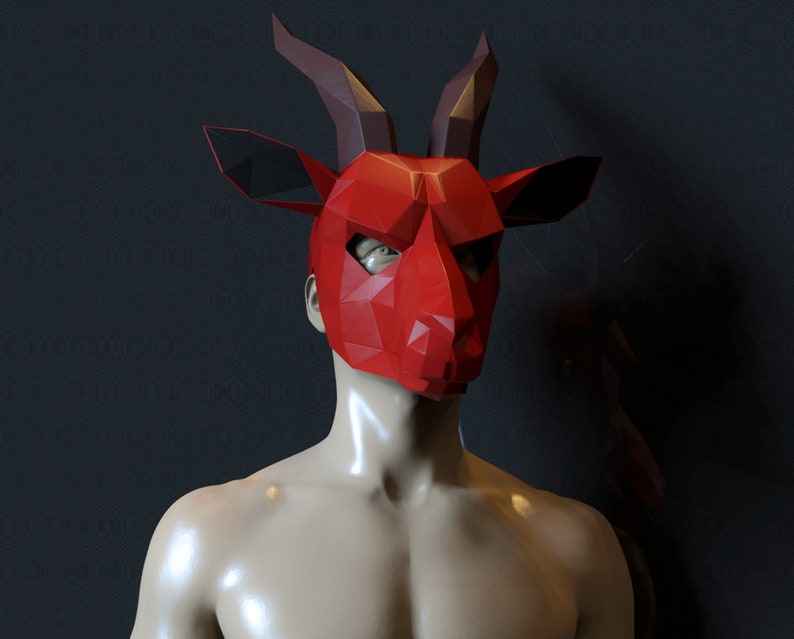 papercraft goat mask