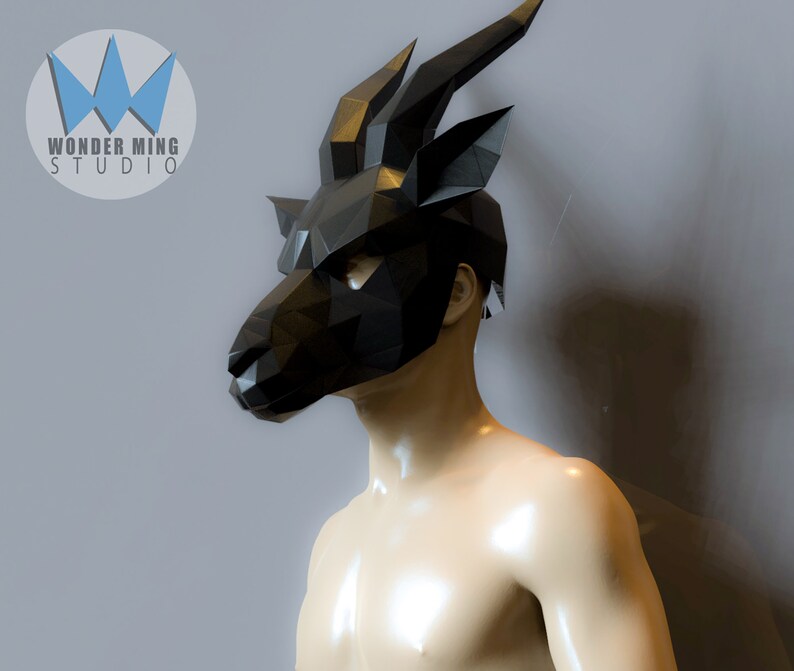 papercraft goat mask