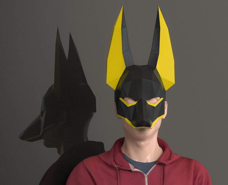 Anubis mask Papercraft Anubis Mask Dog Mask Egyptian Etsy