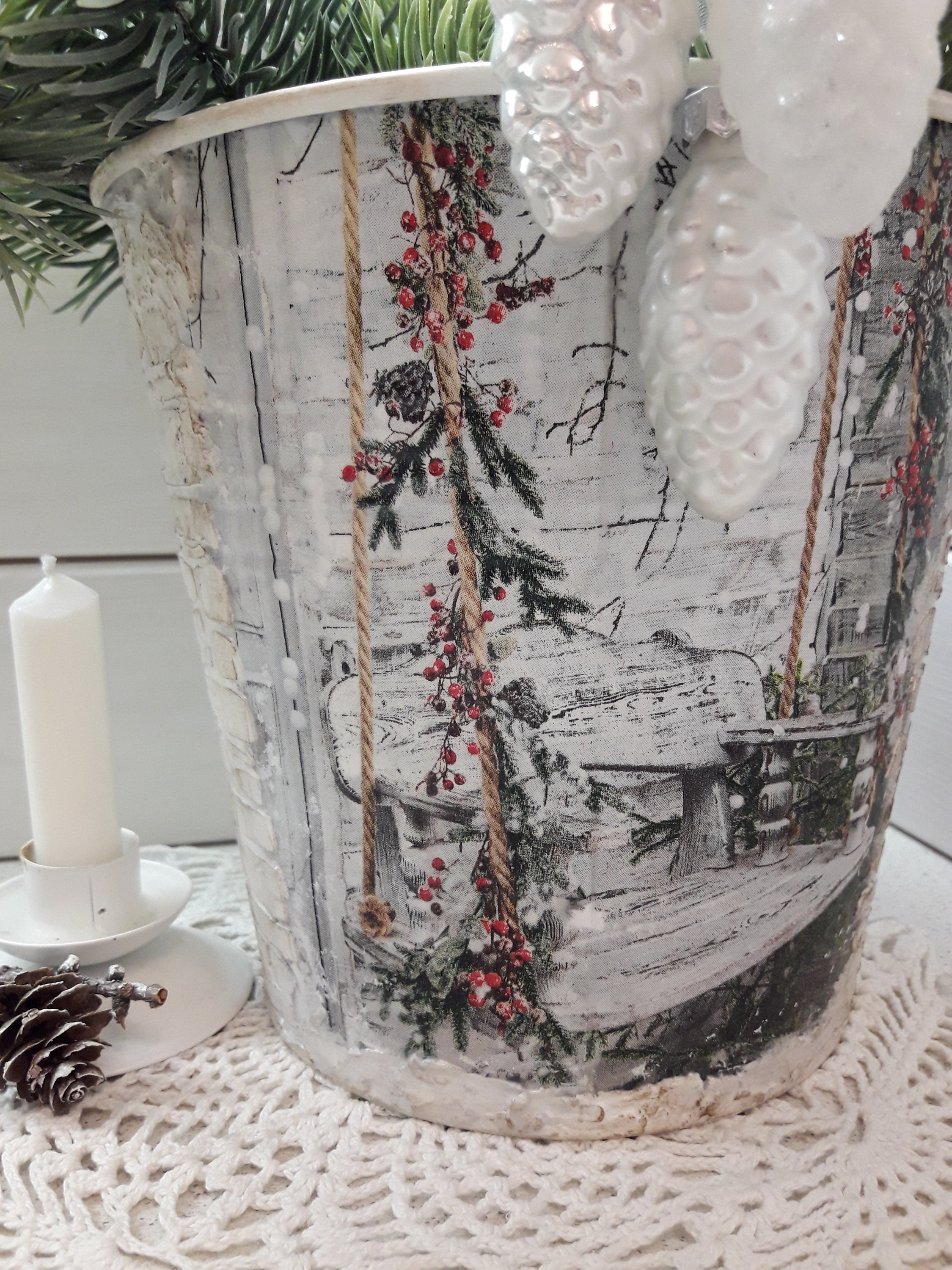 Bucket For a Christmas Tree Galvanized bucket Christmas Etsy