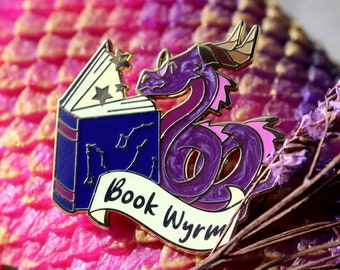 Book Lover Enamel Pin - Book Wyrm