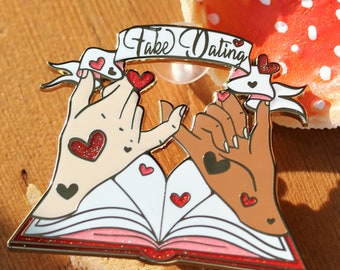 Fausse épinglette en émail pour rendez-vous, insigne scintillant pour amoureux des livres