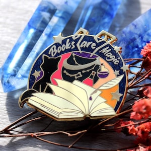 Book Lover Enamel Pin - Books Are Magic