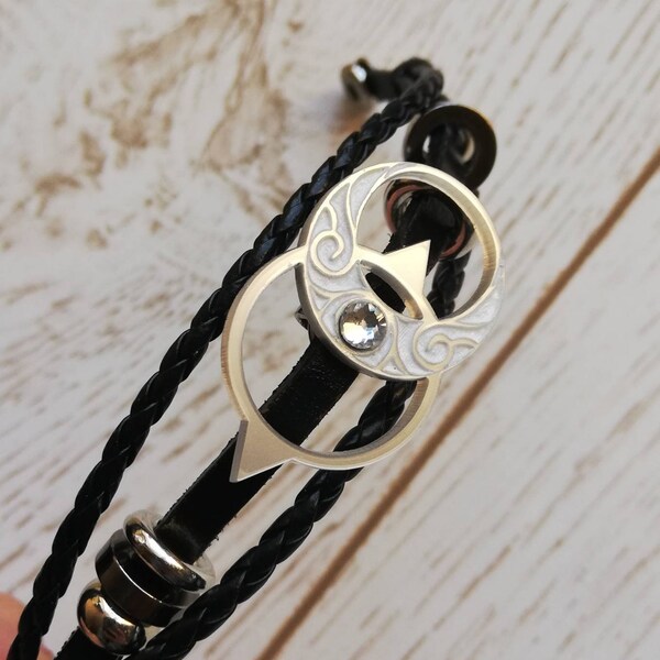 Dragon prince binding bracelet, moonshadow elf leather bracelet.