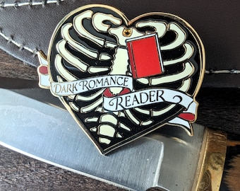 Dark Romance Reader Enamel Pin, Book Lover Gift