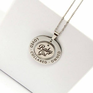 DDLG necklace. Baby Girl, owned collared and loved jewellery.  The perfect custom Christmas gift for a little.  Little space jewellery.