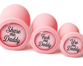 Butt plugs. Custom BDSM buttplugs available in a choice of bdsm/ ddlg phrases, sizes and colours Mature listing 18+